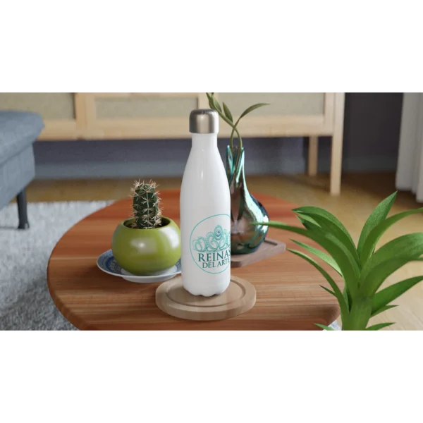 Botella de agua de acero inoxidable blanca 17 oz Personalizable