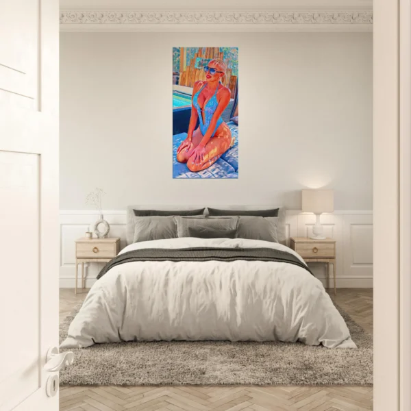 9e82214c-e618-4062-b609-513163f2ed34.webp Lienzo Museo 50x100 cm. · "Esther, Reina del Verano Marbellí "