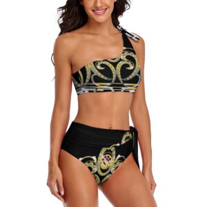 Bikini Reina del Arte – Asimétrico de Cintura Alta 👙